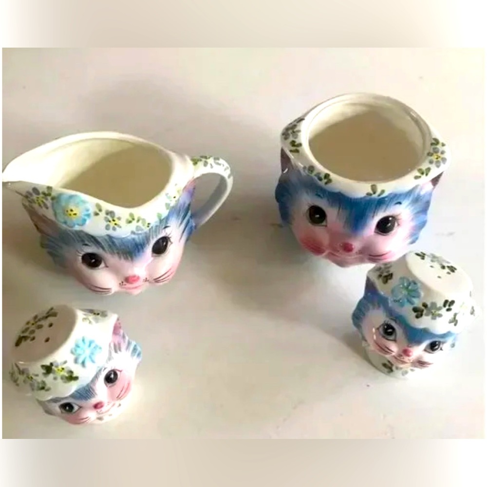 Lefton Miss Priss Kitty Partial Tea Set